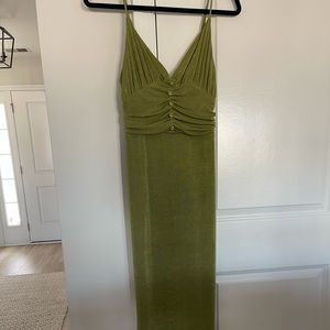 Green midi bodycon dress